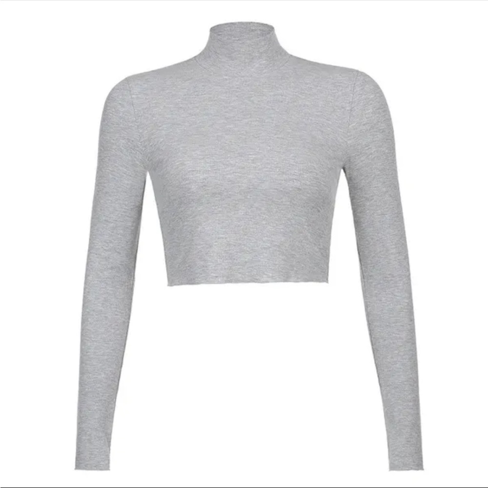 Gray Long Sleeve Women's Top